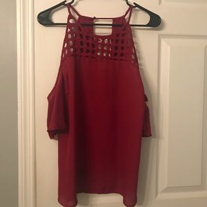 Maroon crocheted blouse
